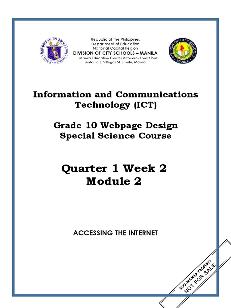 Ict-Webpage 10 q1 w2 Mod2 | PDF | Internet Access | Internet