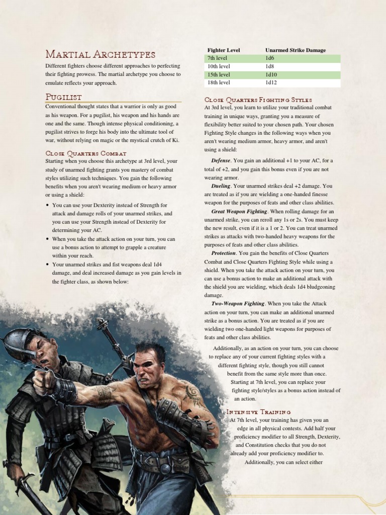 Martial Archetypes Pugilist PDF Glove