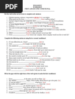 WORKSHOP 1st and 2nd Conditional English IV