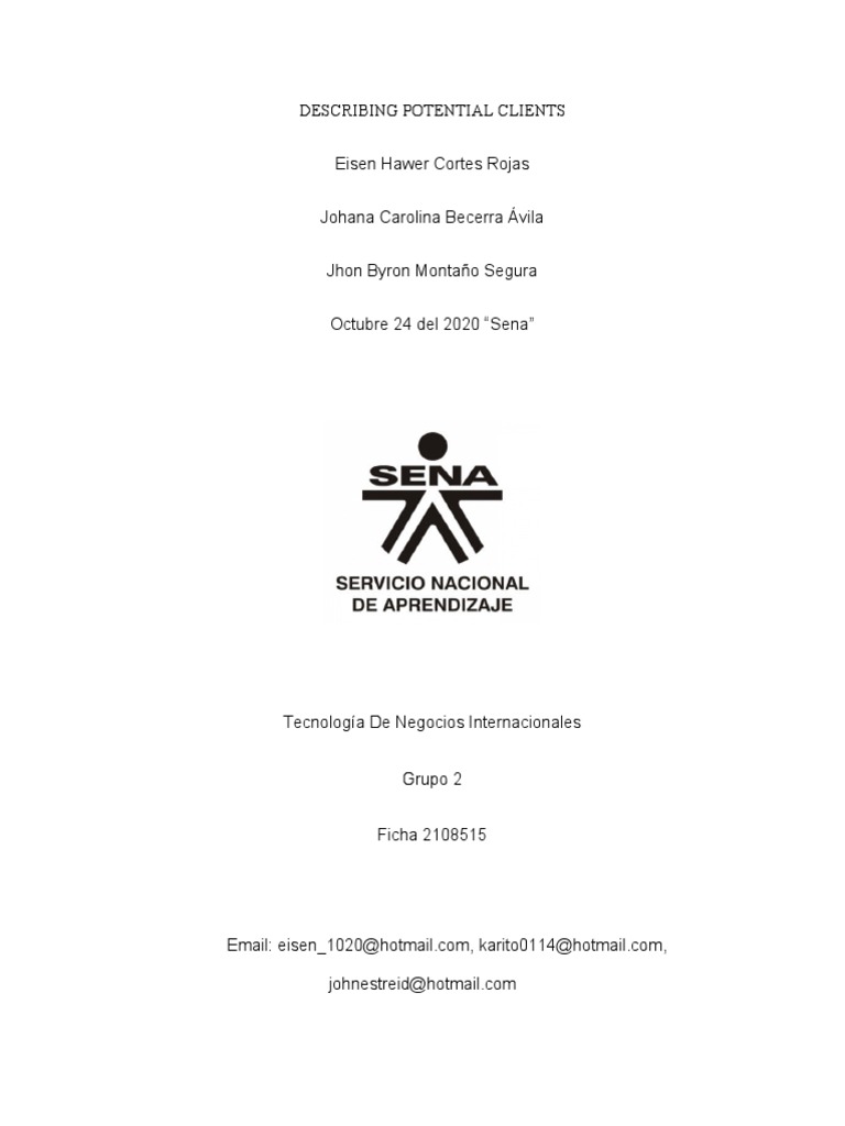 Describing Potential Clients | PDF | Business | Social Science
