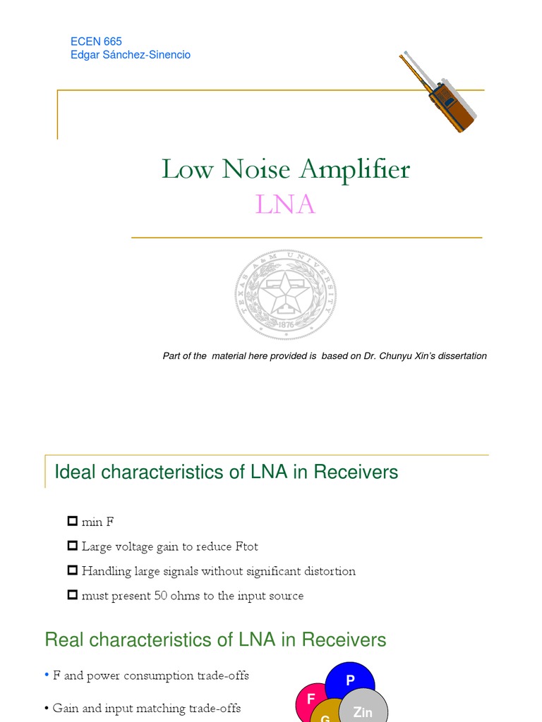 Low Noise Amplifier Design Overview | PDF | Amplifier | Signal To Noise ...