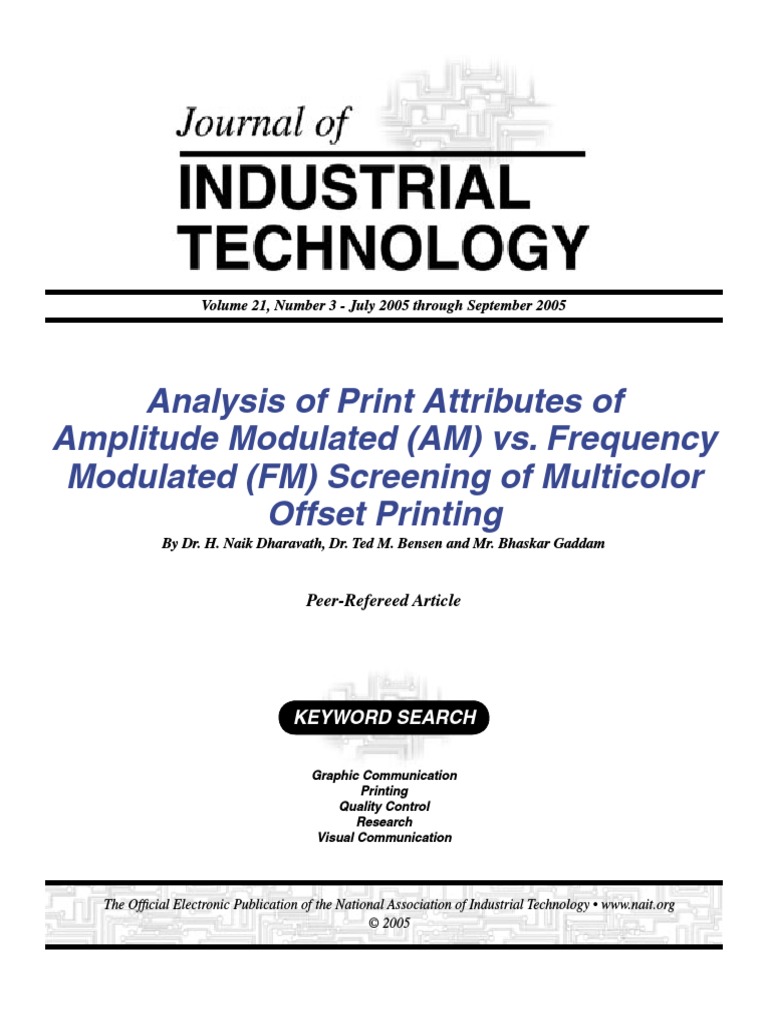 Analysis of Print Attributes of Amplitude Modulated (AM) vs. Frequency ...