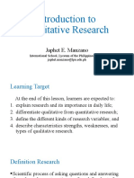 Introduction To Qualitative Research: Japhet E. Manzano