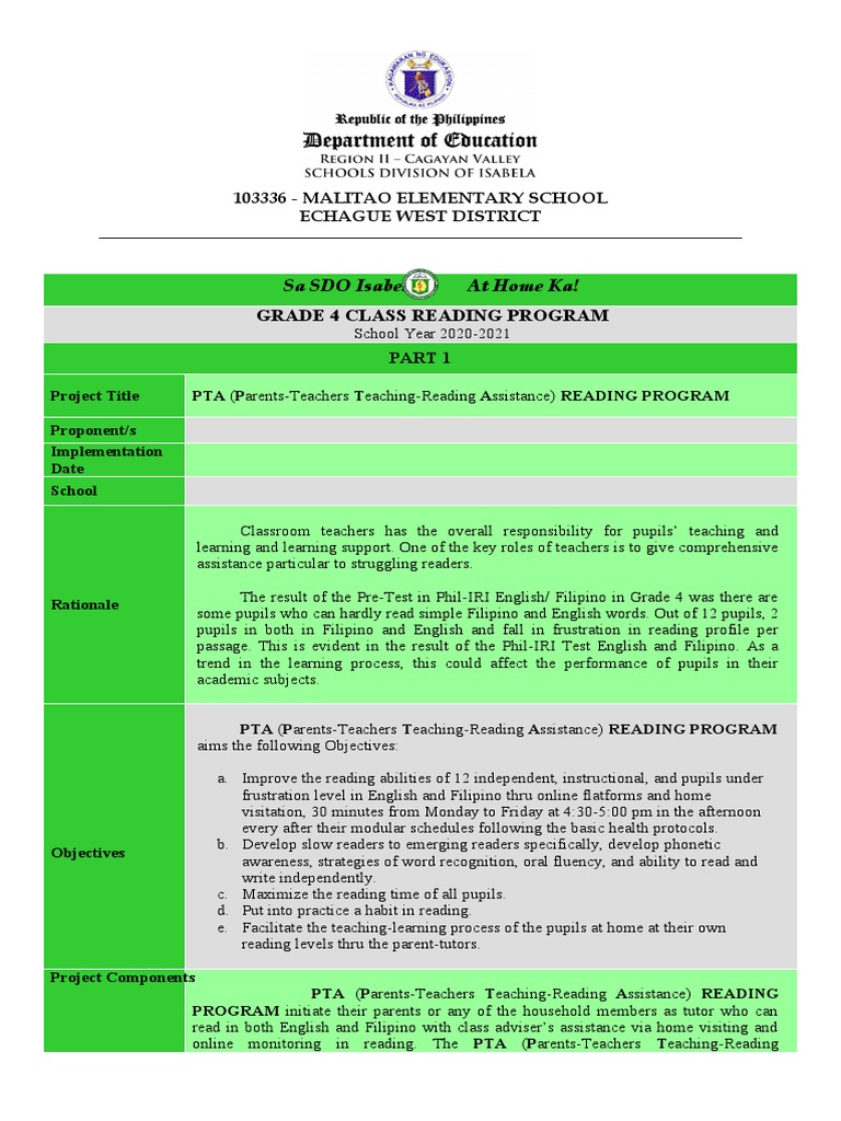 Grade 4 English Reading Program | PDF | Linguistics ...