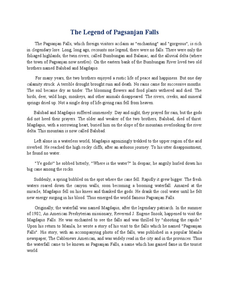 The Legend of Pagsanjan | PDF