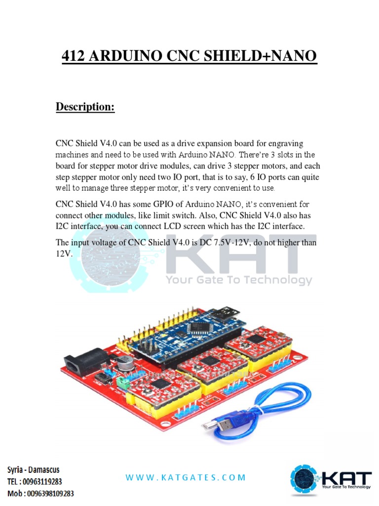 412 Arduino CNC Shield+Nano: Description | PDF