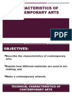 Characteristics of Contemporary Arts