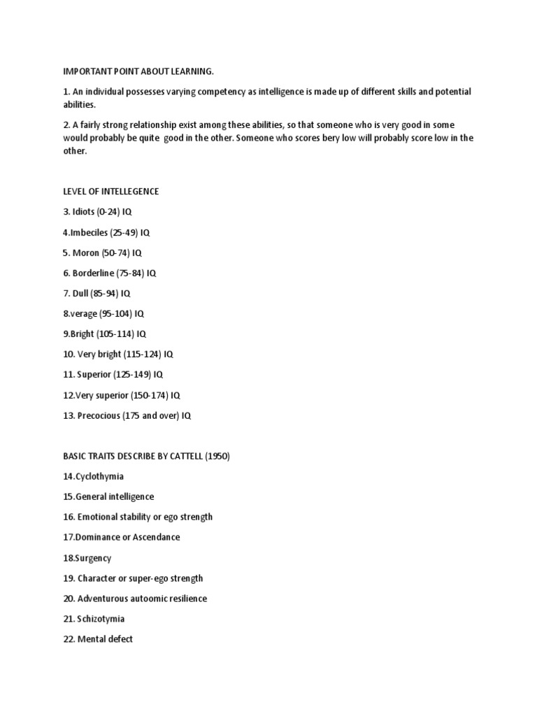 Understanding Intelligence and Personality Traits | PDF | Intelligence ...