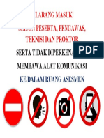 Larang Masuk Ruang Asesmen