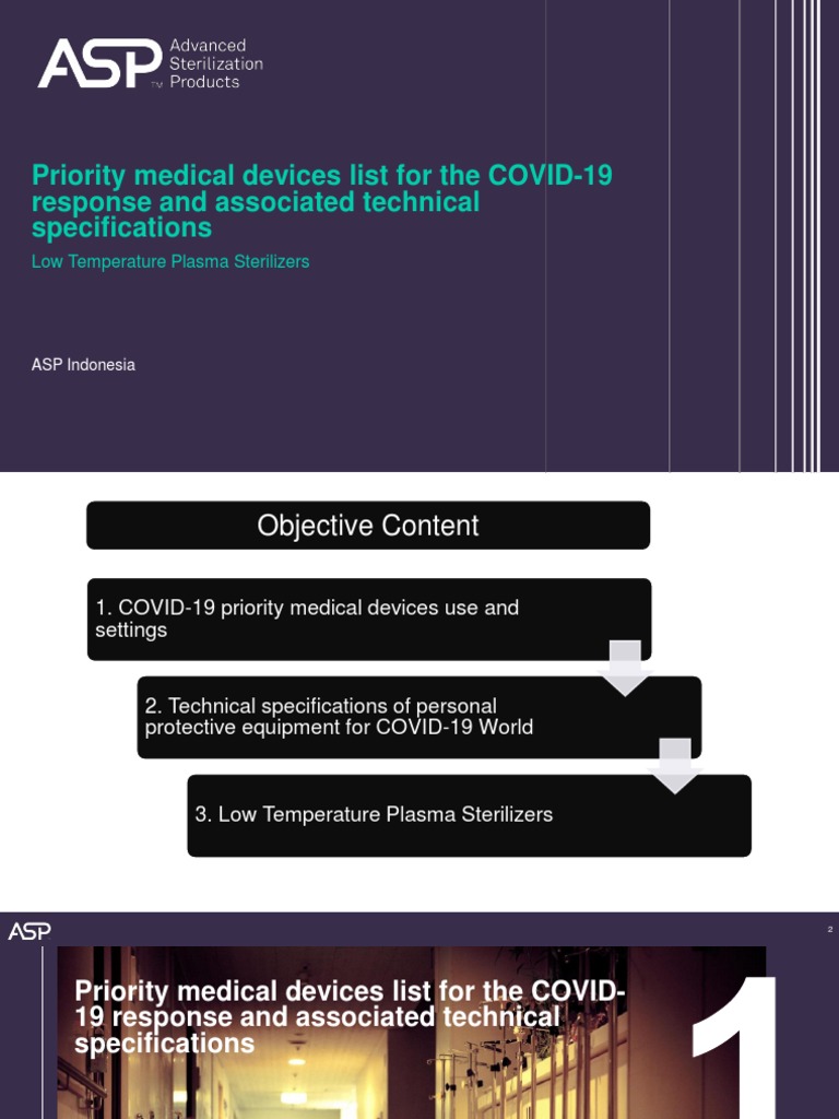 Priority Medical Devices List For The COVID19 Response and Associated