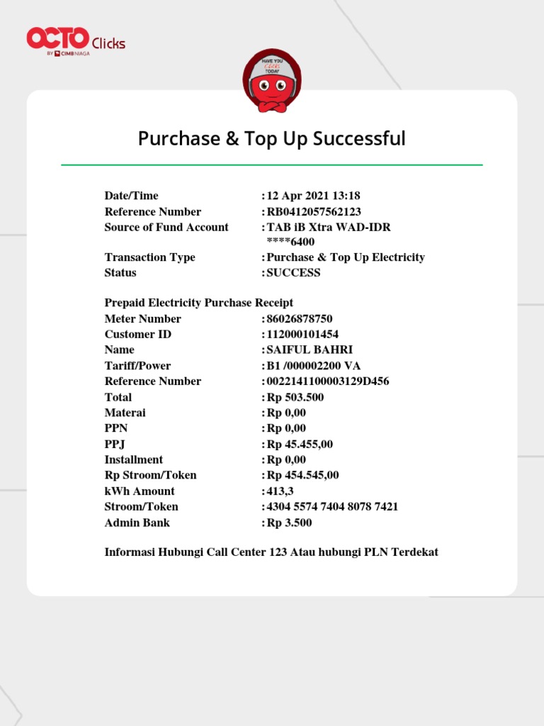 Purchase & Top Up Successful | PDF