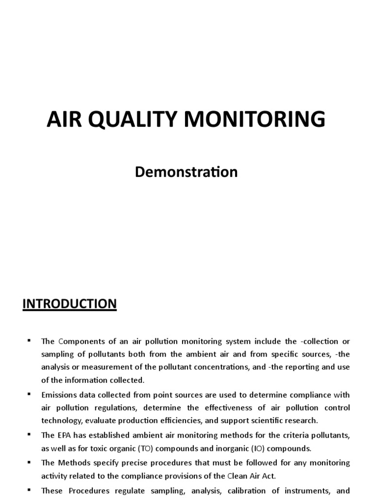 Air Quality Monitoring PDF Air Pollution Particulates