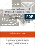 Customer Preferences of Branded Women's Wear Over Unbranded Women's Wear