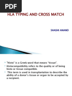 Hla Typing and Cross Match: Shashi Anand