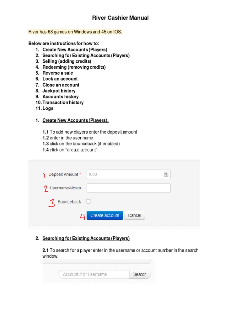 River Cashier Manual PDF