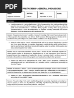 Quiz On Partnership: General Provisions: Score: Date: Section: Name