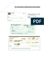 Cheques de Entidades Financieras Bolivianas