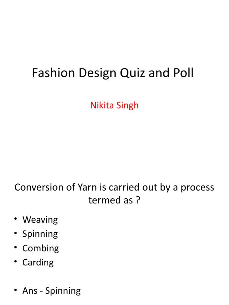 Fashion Design Quiz and Poll PDF