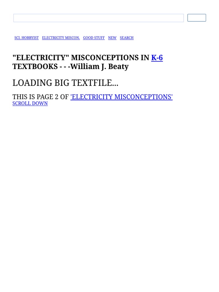 Electricity Misconceptions Spread by K6 Textbooks PDF Electric Current Electric Charge