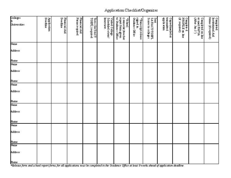 College Application Checklist Guide | PDF | Business