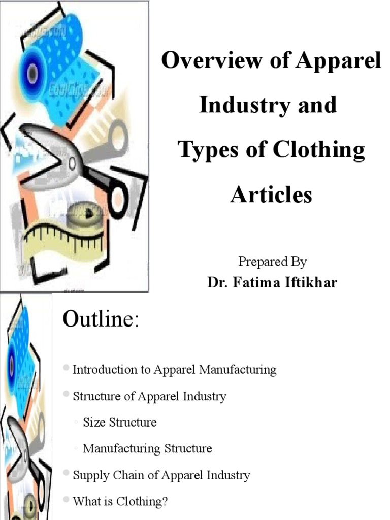 Overview of Apparel Industry and Types of Clothing Articles Dr. Fatima
