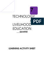 Technology AND Livelihood Education: Learning Activity Sheet
