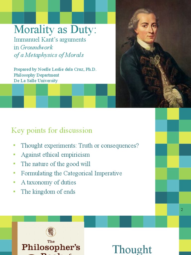 Morality As Duty Immanuel Kant's Arguments in Groundwork PDF