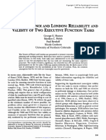 Towers of Hanoi and London: Reliability and Validity of Two Executive Function Tasks