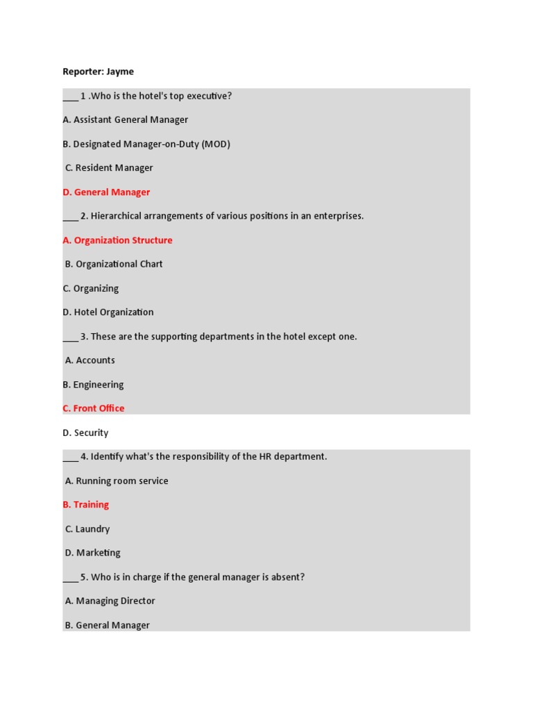 Group 2 Operation Management Questions | PDF | Hotel | Customer ...