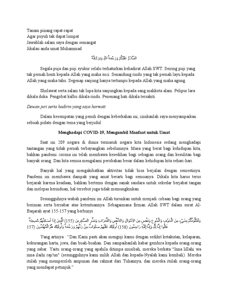 Naskah Pidato Ghazkar Milad Muhammadiyah PDF