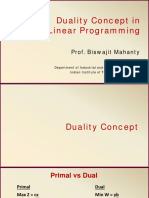 Duality Concept in Linear Programming