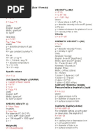Fluid Mechanics Formula