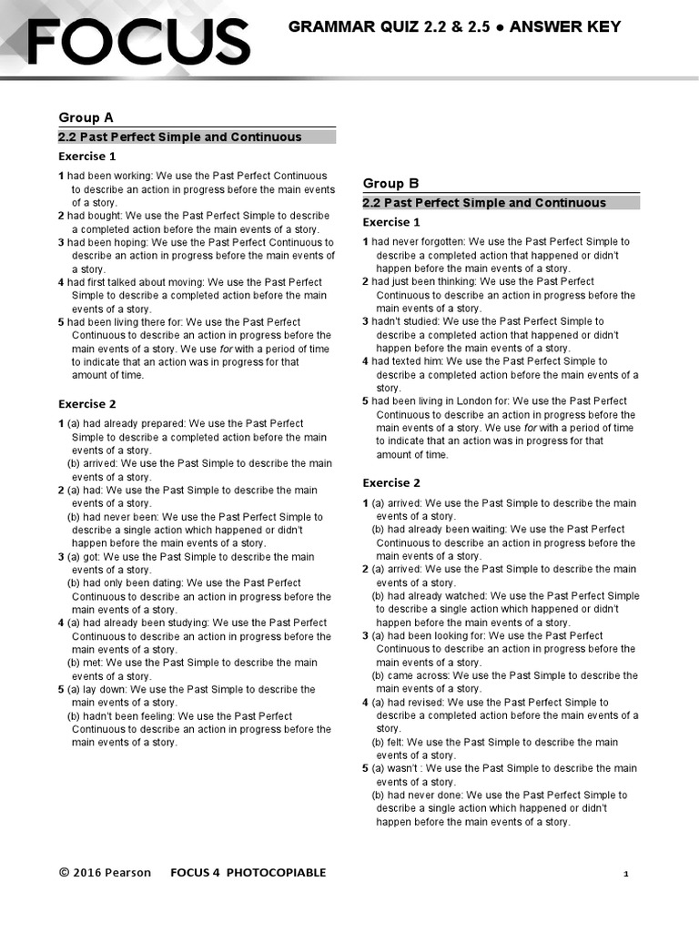 Focus 4 Unit 2 Test