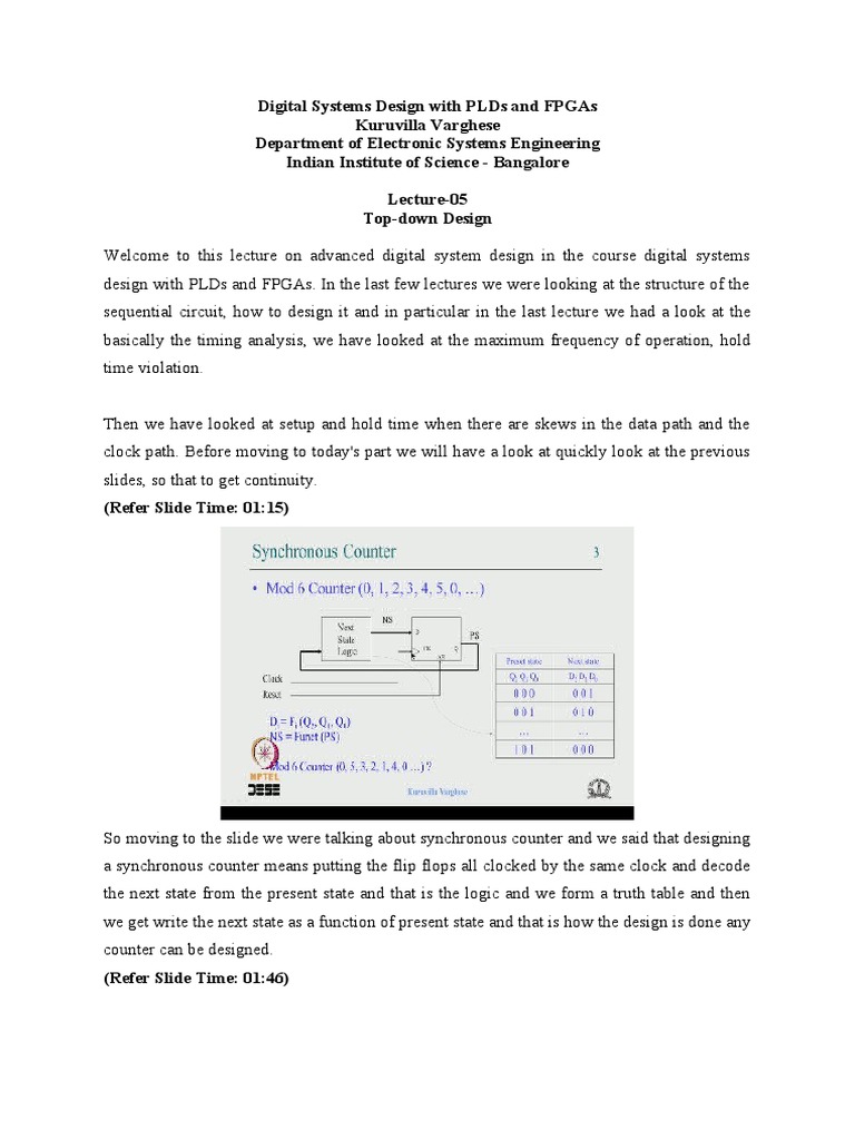 TopDown Design Approach for Digital Systems Using Programmable Logic