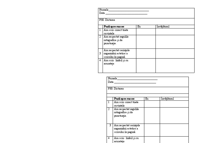 Produsul 30 Dictare Clasa a-II-A | PDF