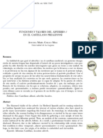 Funciones Y Valores Del Adverbio I en El Castellano Prealfonsí