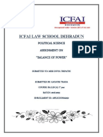 Icfai Law School Dehradun: Political Science Assignment On 'Balance of Power''