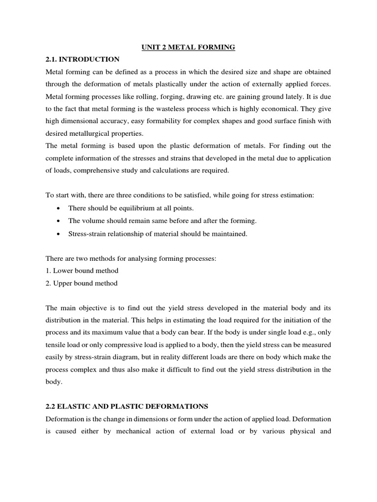 UNit 2 MEC 305 | PDF | Forging | Extrusion