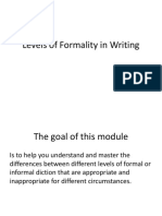 Pengayaan Inisiasi 1 - Levels of Formality in Writing Penerjemahan