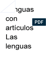 Lenguas Con Artículos