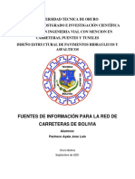 Fuentes de Informacion para La Red de Carreteras de Bolivia