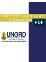 Plan de Gestión para El Manejo Integral de Residuos