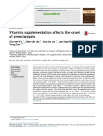 Vitamins Supplementation Affects The Onset of Preeclampsia: Sciencedirect