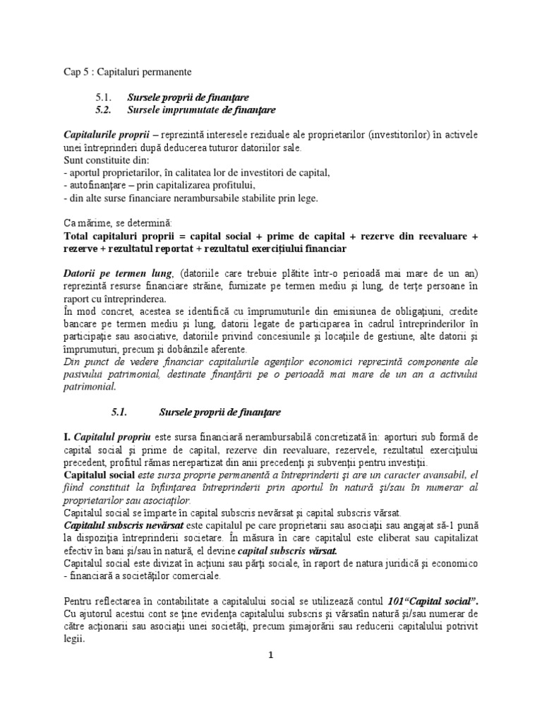 5.capitaluri Proprii | PDF