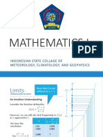Mathematics I: Indonesian State Collage of Meteorology, Climatology, and Geophysics