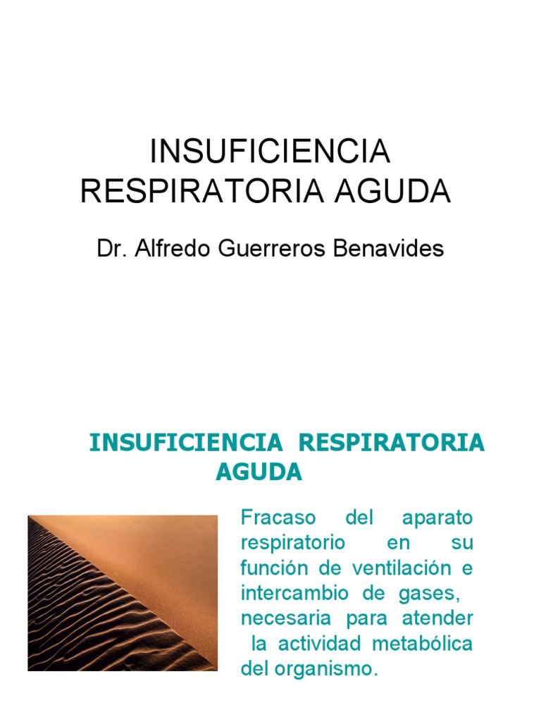 Insuficiencia Respiratoria Aguda PDF Especialidades Medicas