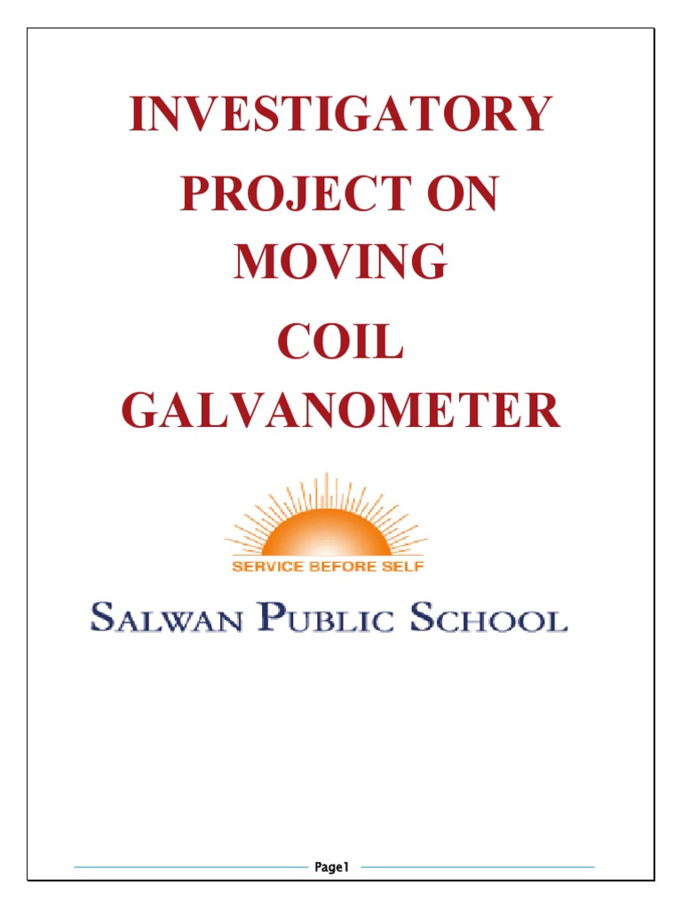 Moving Coil Galvanometer Project Report | PDF | Electrical Engineering ...