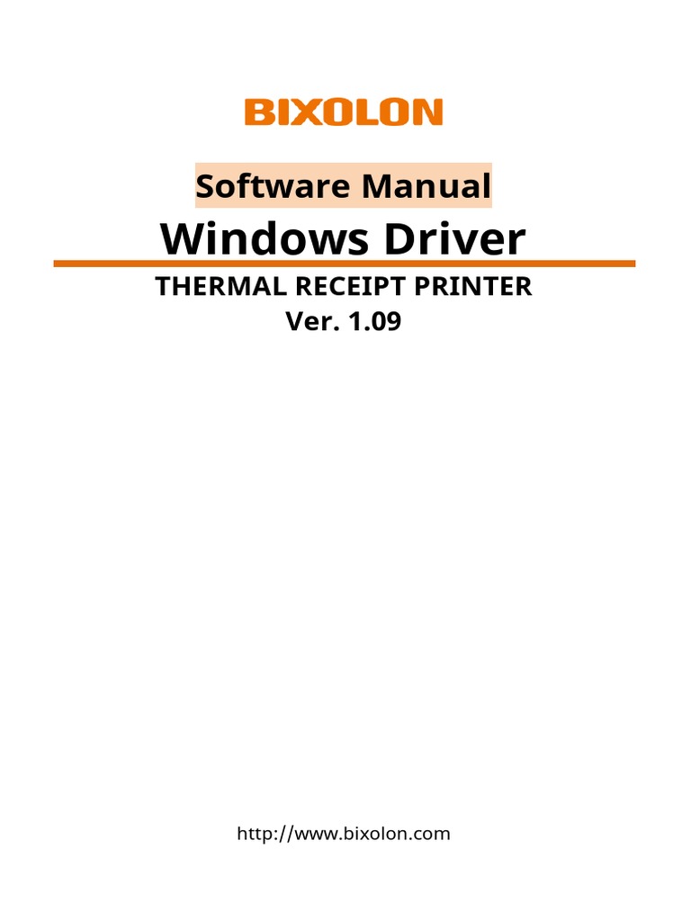 Manual POS Windows Driver English V1.09 | PDF | Printer (Computing ...