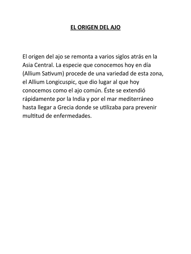 El Origen Del Ajo PDF