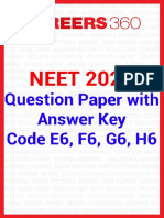 NEET 2020 Question Paper With Answer Key E6 F6 G6 H6